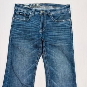 TK Axel Mens 34x30 Bootcut Jeans Medium Wash Embroidered Back Pocket